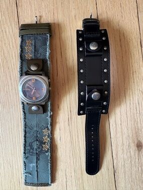 Fossil Men's Dual-Style Watch Straps in Olive Green and Black